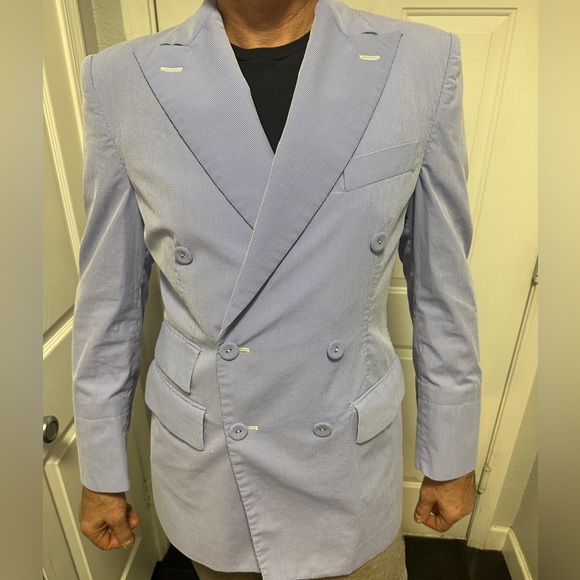 Vivienne Westwood - Oversized Double-Breasted Pinstriped Cotton-blend Blazer 42 - Picture 9 of 11